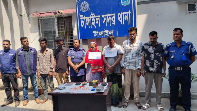 টাঙ্গাইলে ছয়জন মাদক বিক্রতা ও তিনজন মাদকসেবী গ্রেফতার